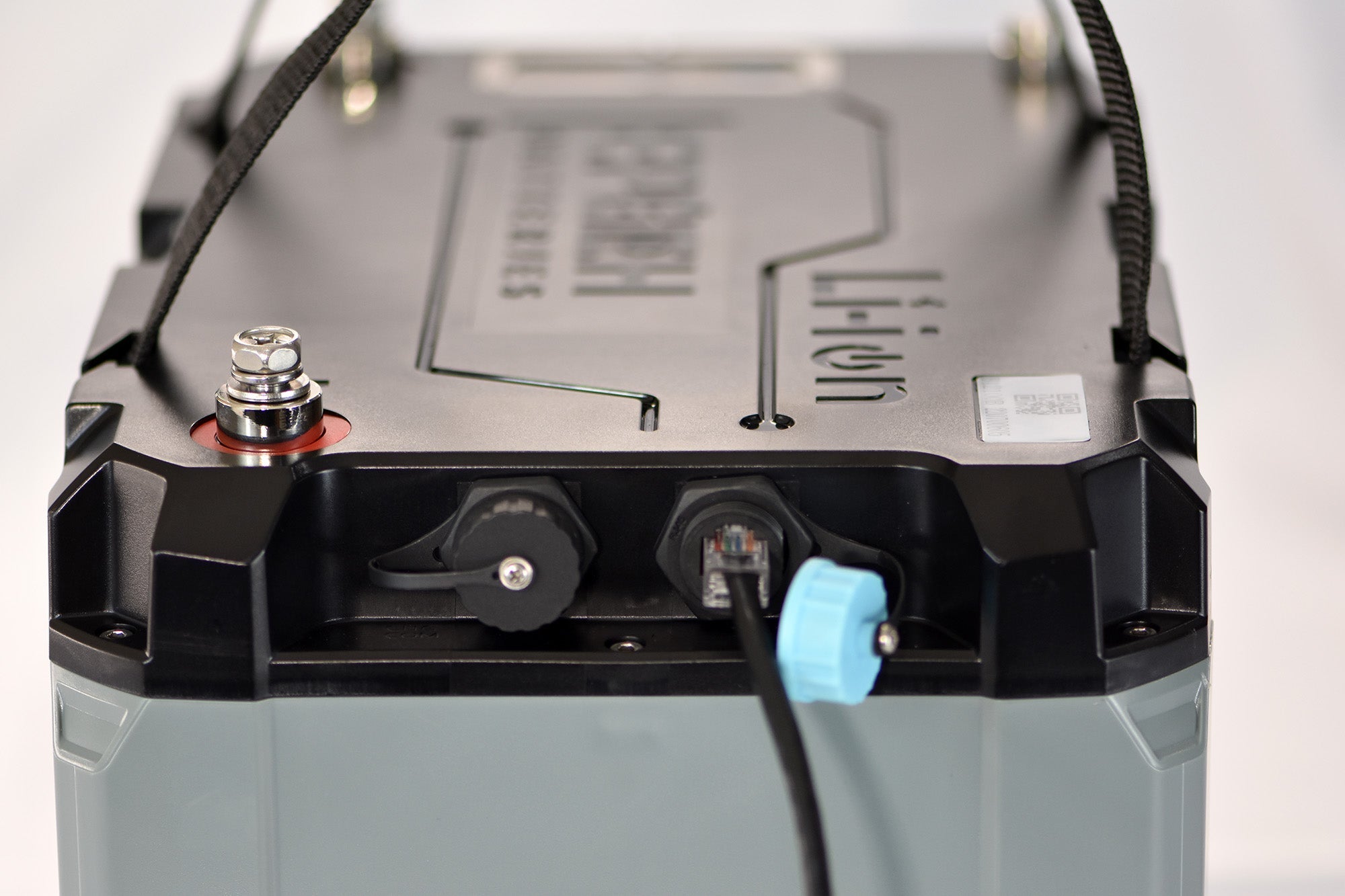 Close-up of a mechanical device with visible components on a white background