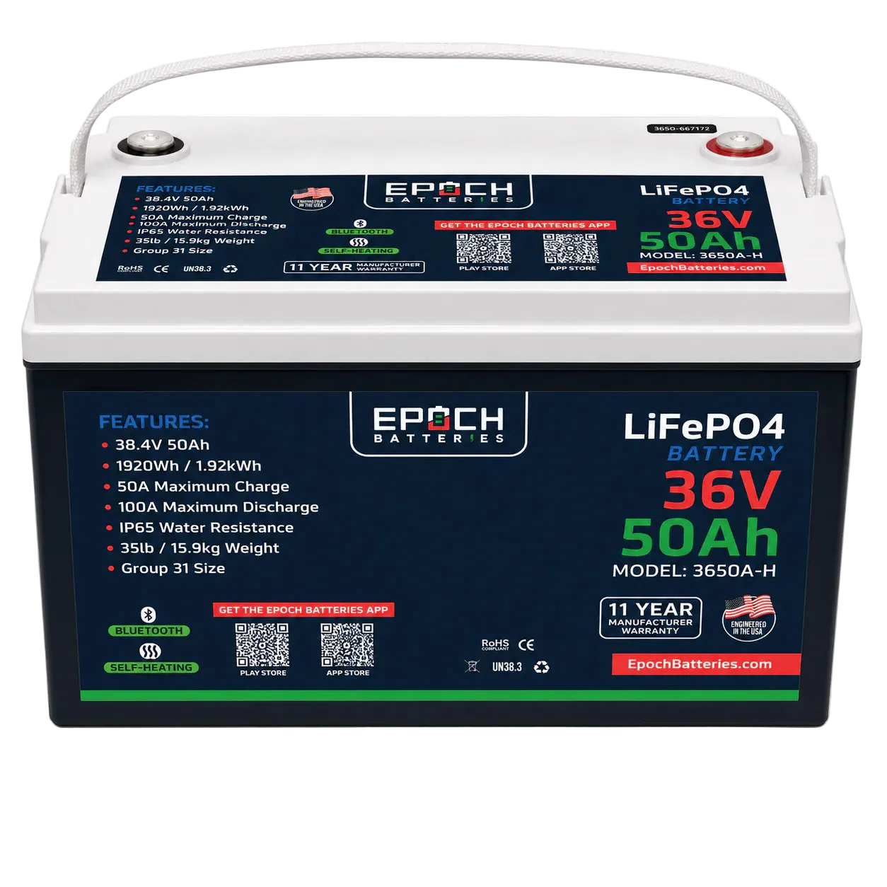 Epoch 3V 50Ah Essential Series Front View