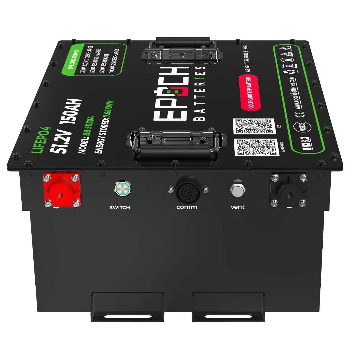 Epoch 48V 150Ah Golf Cart Battery Complete Kit | Club Car, EZGO, Yamaha Compatible