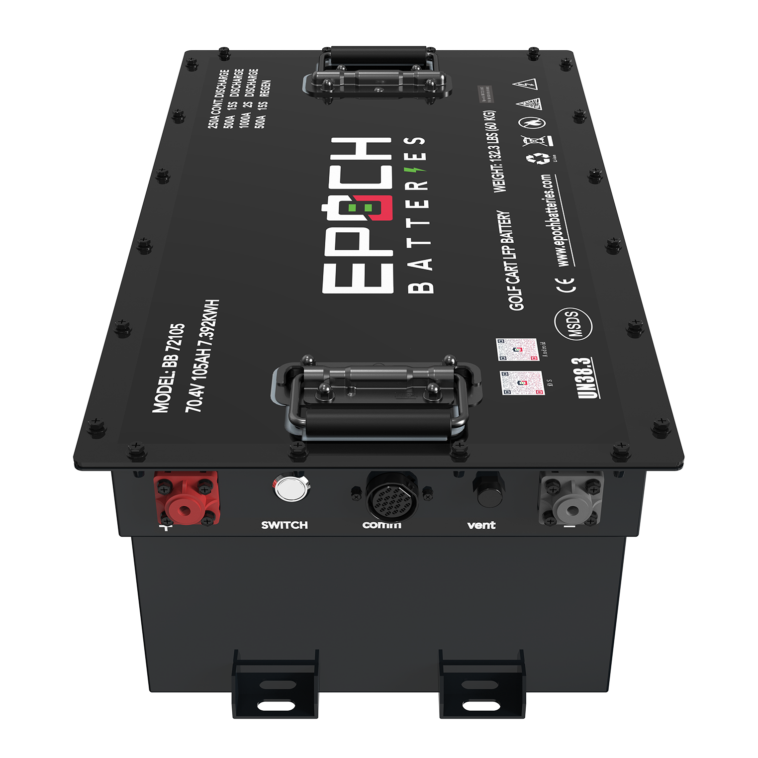 Epoch 72v Lithium Battery Back Side