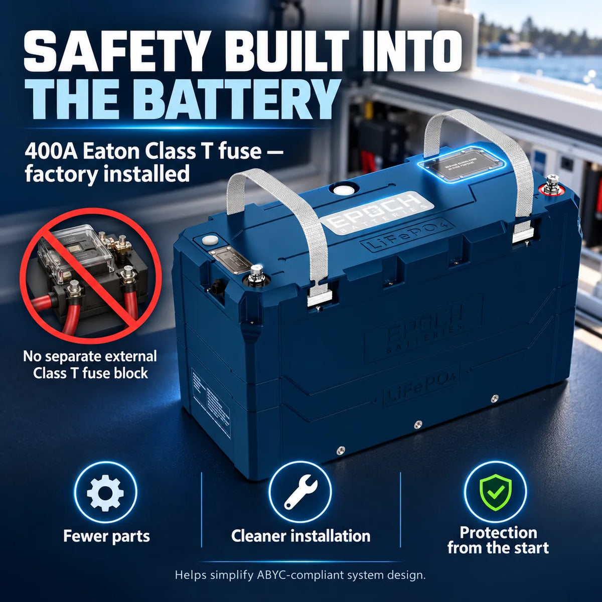Epoch 12V 460Ah V2-T Elite LiFePO4 - Heated, Bluetooth, IP67 | Marine - RV - Off Grid
