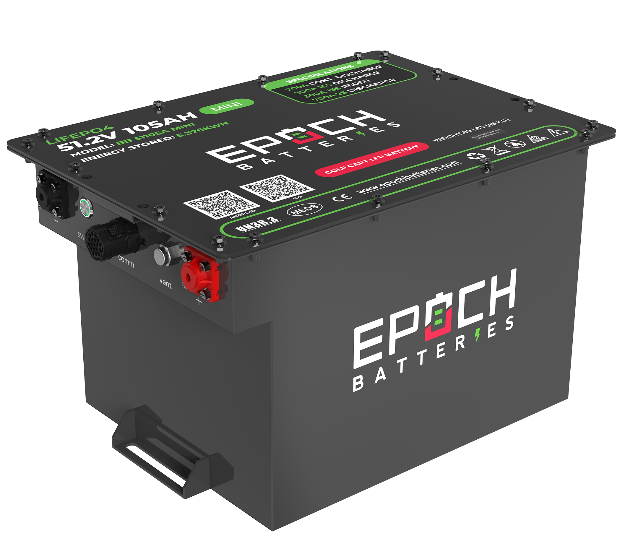 Epoch Mini 48V 105ah Golf Cart Battery 