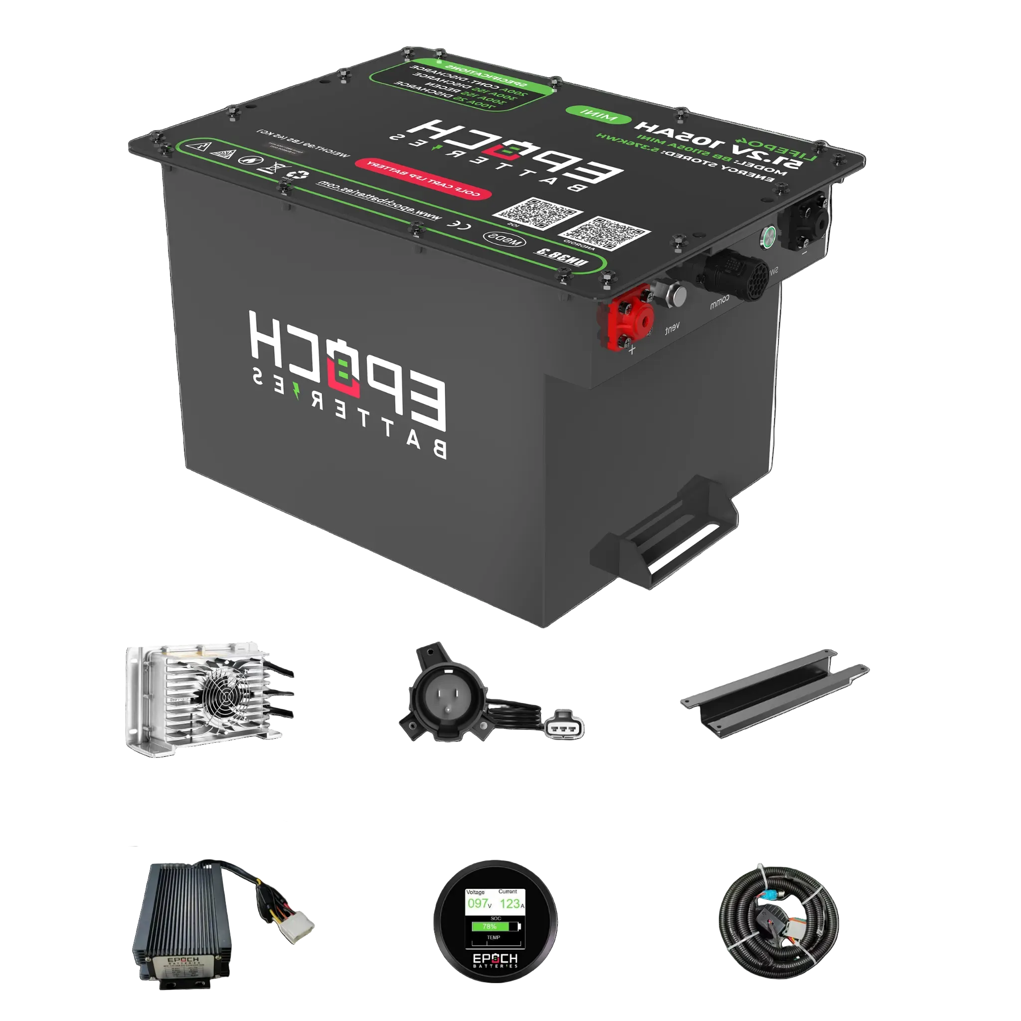 Epoch Mini 48V 105ah Golf Cart Battery Complete Kit