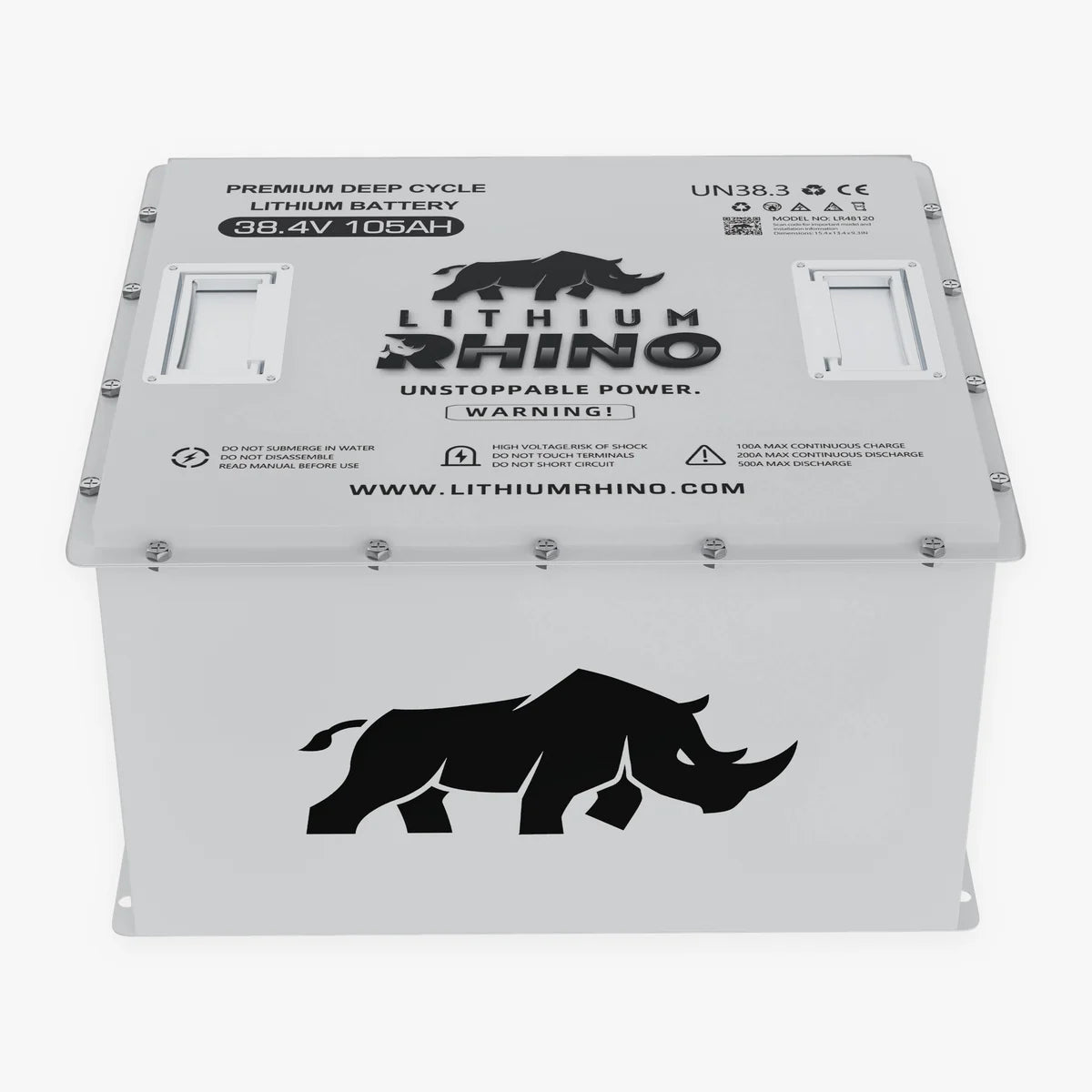 Lithium Rhino 36V 105Ah Complete Above Angle, white background