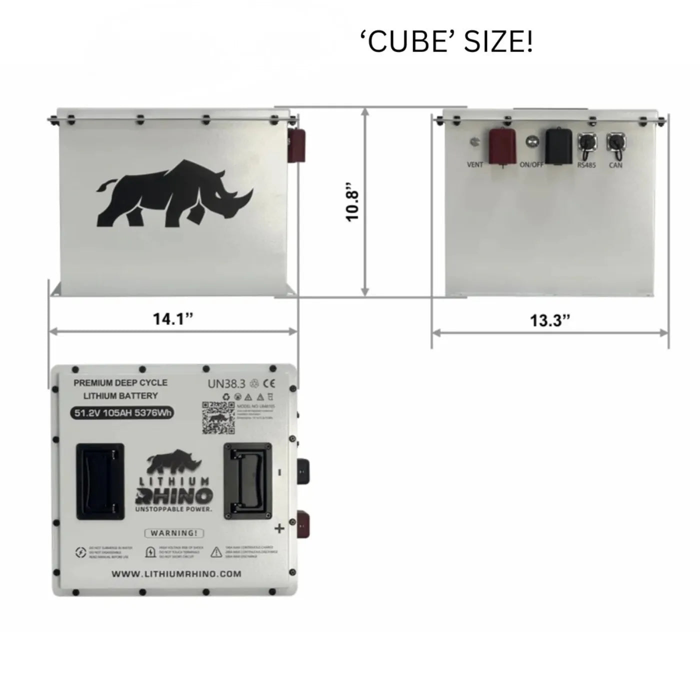 Lithium Rhino 48V 105Ah Dimensions