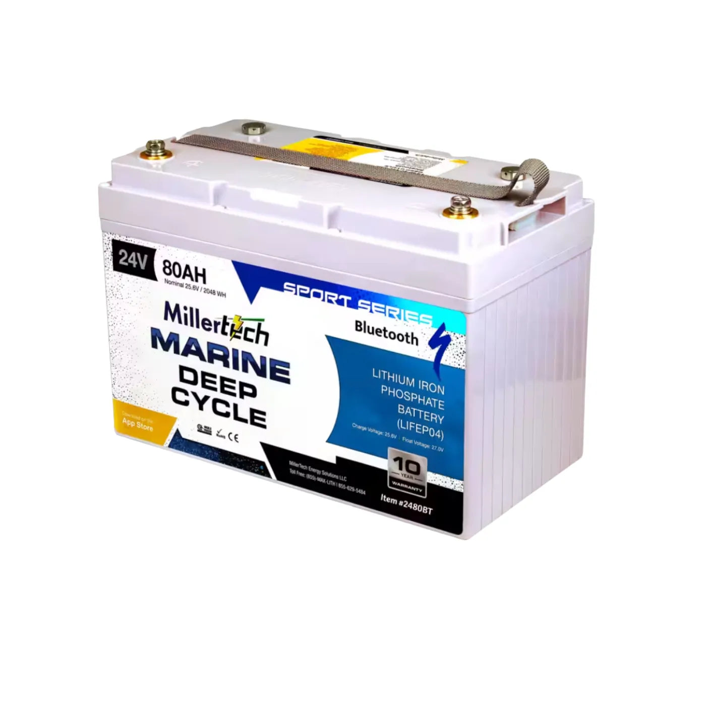 MillerTech 24V 80Ah Lithium Trolling Motor Battery (LiFePO4) | Deep Cycle | Group 31