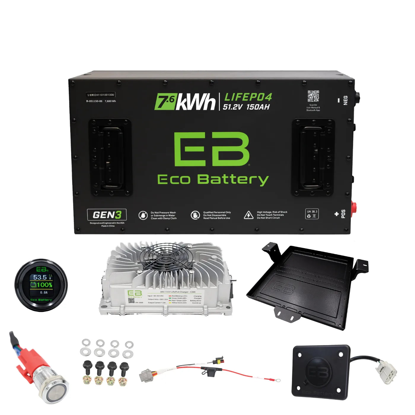 Eco Battery EZGO RXV Factory Lithium Replacement Kit | 48V Samsung Gen1 & Gen2