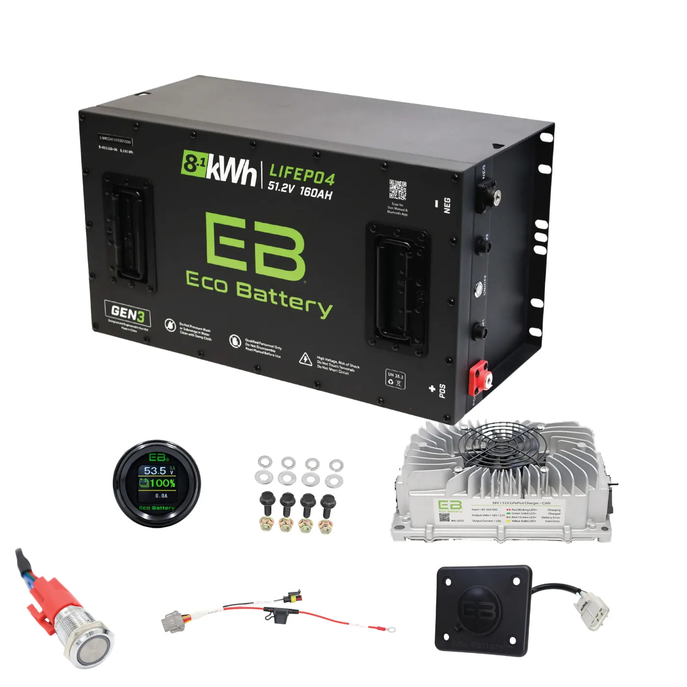 Eco Battery EZGO RXV Factory Lithium Replacement Kit | 48V Samsung Gen1 & Gen2