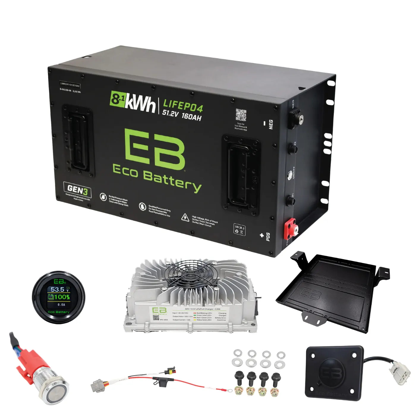 Eco Battery EZGO RXV Factory Lithium Replacement Kit | 48V Samsung Gen1 & Gen2