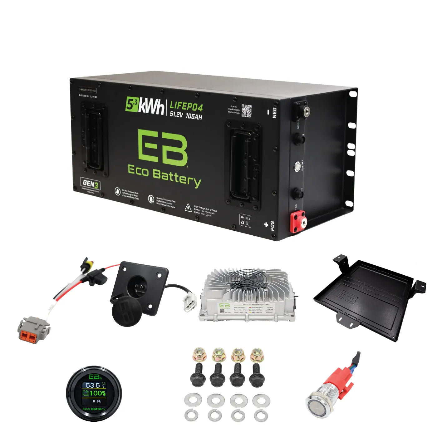 Eco Battery EZGO RXV Factory Lithium Replacement Kit | 48V Samsung Gen1 & Gen2