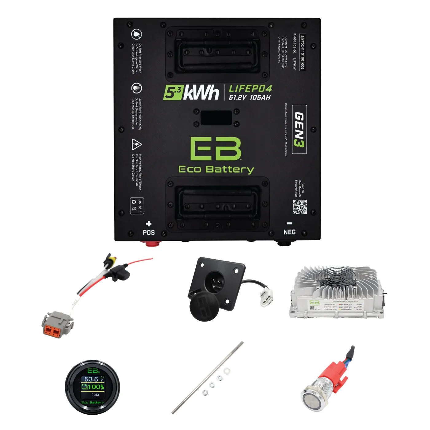 Eco Battery EZGO RXV Factory Lithium Replacement Kit | 48V Samsung Gen1 & Gen2